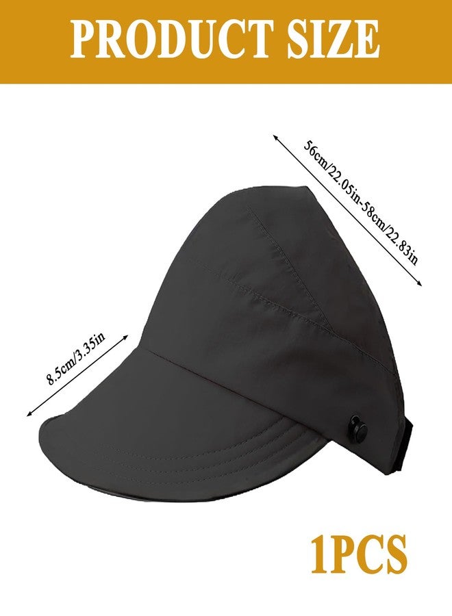 ROBOHOOK Sun Hats for Women Uv Protection, Sun Protection Hat Sombreros para El Sol De Mujer Sunhats with Ponytail Hole for Women Uv Protection Lightweight and Breathable Perfect for The Beach (Black) - Image 3